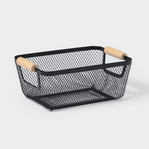 Корзинка универсальная LaDom «Мини», прямоугольная, 25×17×10.5 см, чёрная