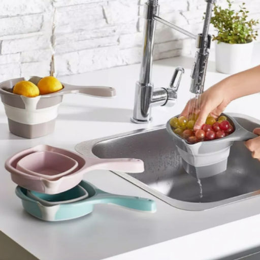 L-00857PK Ковш складной 1л розовый пластик/силикон - Mayer&boch фото 5