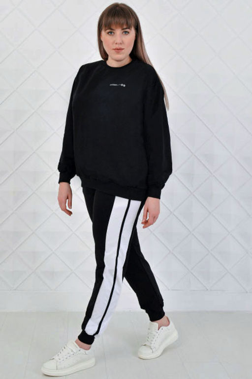 Арт. 2328 Костюм с брюками женский 50-58 (5 шт) Цвет:верх-черный, низ-черный, бордовый - Калинка фото 2