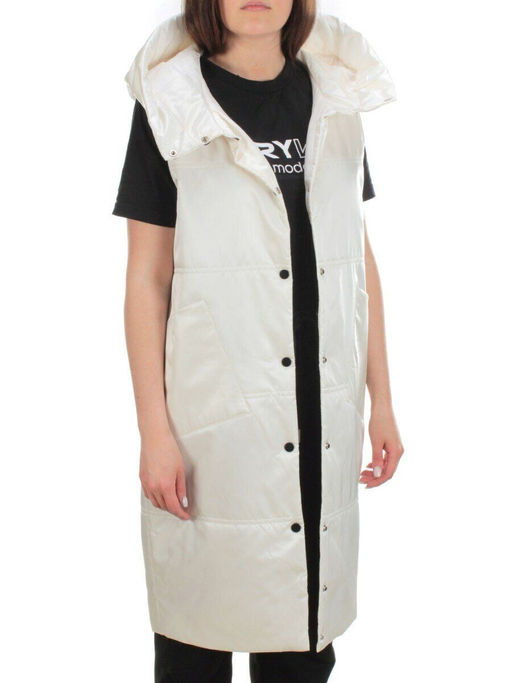 M006 MILK Жилет женский демисезонный (100 гр. синтепон) - Фабричный китай фото 8