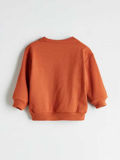 Bisiklet Yaka Bask?l? Erkek ?ocuk Sweatshirt