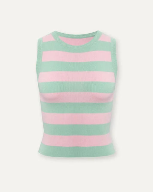 Топ в зелено-розовую полоску - Incity фото 2