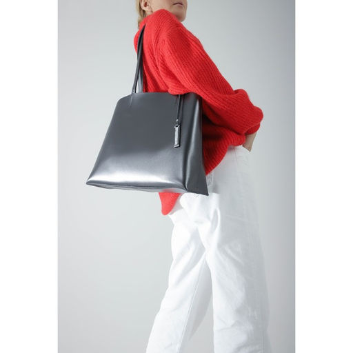 Сумка-тоут на молнии, наружный карман, цвет графит - Simaland фото 4