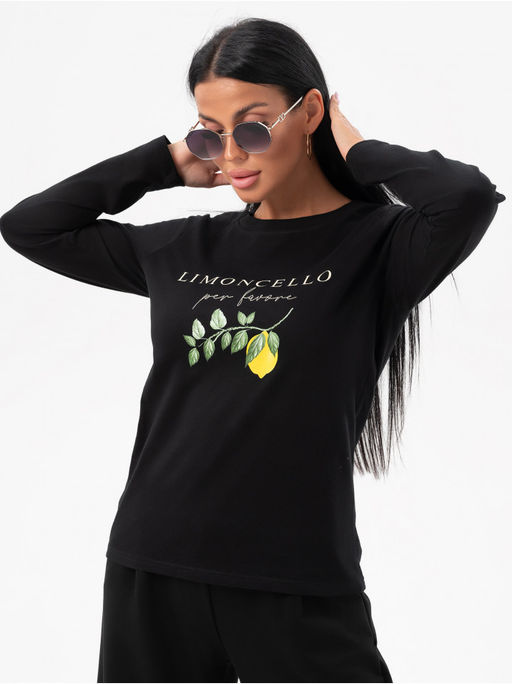 Лонгслив Лимон женский черный - София фото 9