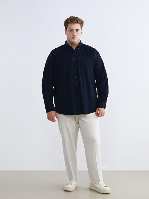 Regular Fit Uzun Kollu Kadife Erkek G?mlek