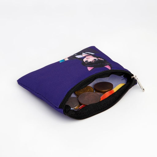 Кошелек детский текстильный Девочка, 11?9?0.5 см, фиолетовый - NAZAMOK KIDS фото 2