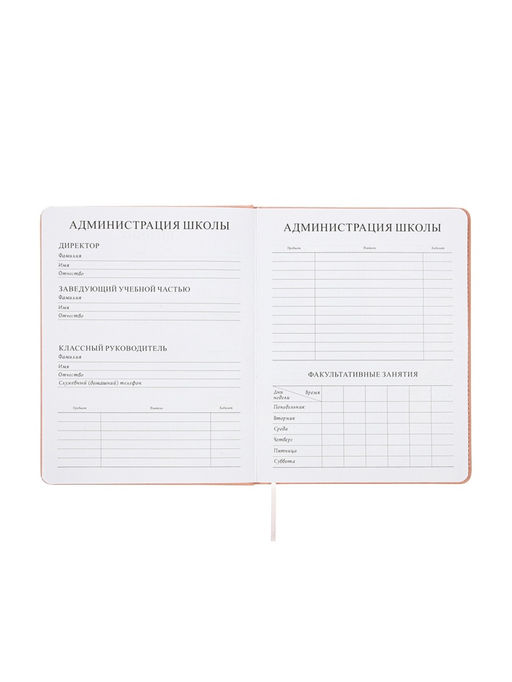 Дневник школьный «Сердечки» 1-11 класс, ляссе, обложка искусственная кожа, персиковый