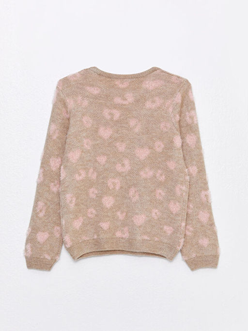 Bisiklet Yaka Desenli Uzun Kollu K?z ?ocuk Triko Kazak - Waikiki фото 2