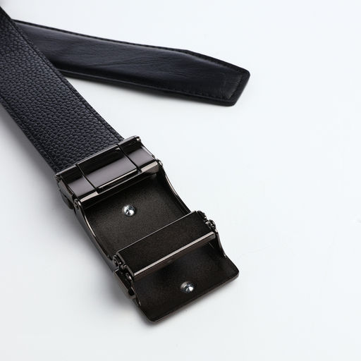 Ремень мужской, пряжка автомат, регулируемая длина 120 см, ширина 3.6 см, чёрный