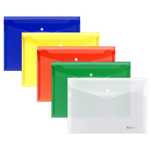 Цена за 2 шт. Папка с кнопкой В5 Berlingo "No Secret" цвет-ассорти (EFb_15005) 200 мкм