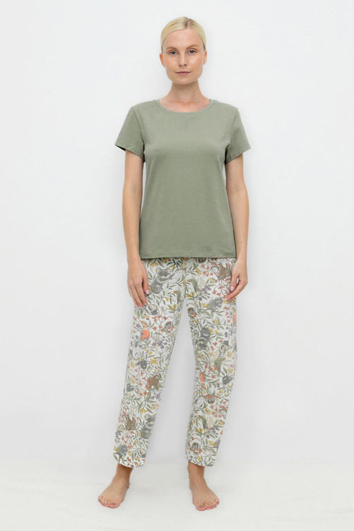 ЕП 20167/оливковый хаки,эвкалипт пижама жен