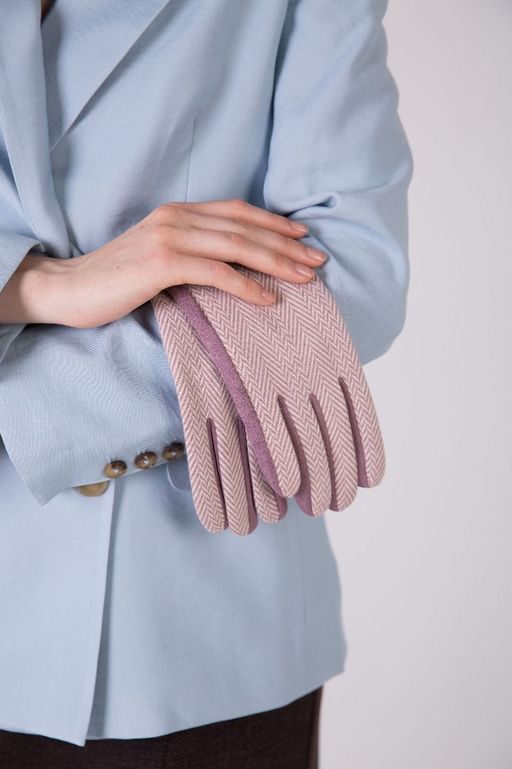 Перчатки из полиэстера в елочку