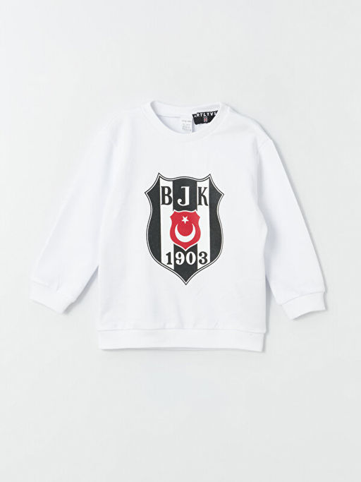 Bisiklet Yaka Be?ikta? Bask?l? Erkek Bebek Sweatshirt ve E?ofman Alt? Tak?m - Waikiki фото 2