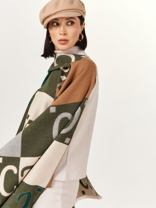 в составе ШЕРСТЬ  и КАШЕМИР Большой, мягкий, теплый  двусторонний палантин - Tantino фото 5