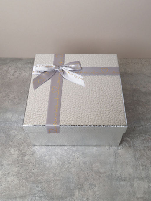Коробка подарочная квадратная 3 штуки 19х19 см / 3403-A22-S /уп 36/серебро - ГалеонТрейд фото 3