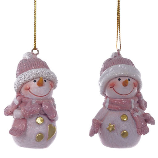 Фигурка декоративная подвесная "Снеговик", L4 W3 H6 см, 2в.