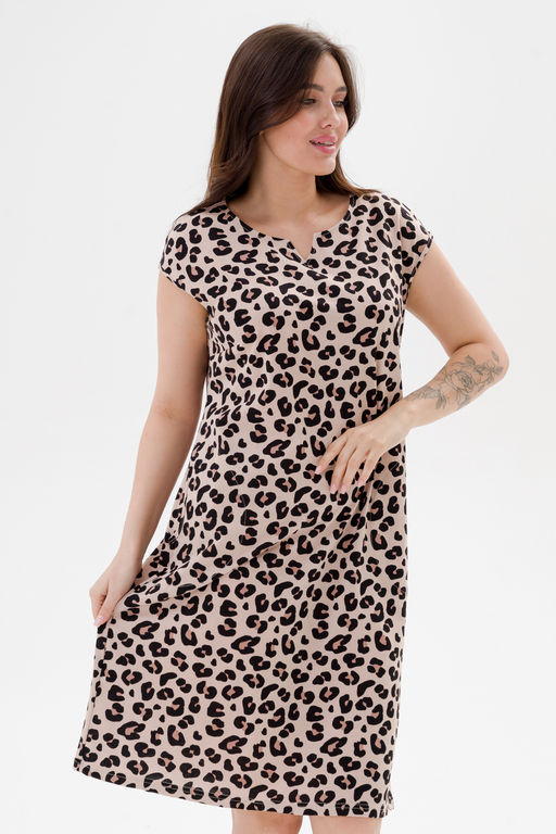 Платье женское из кулирки Стильное леопард - Амадэль фото 7
