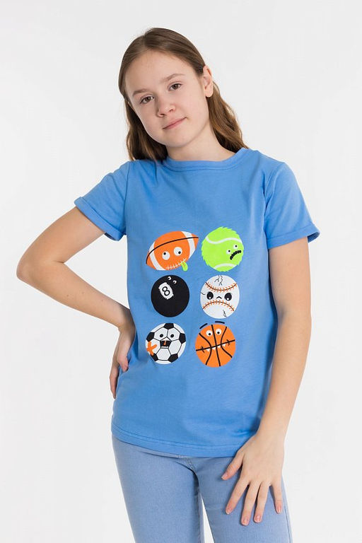 Футболка М222038Пб Голубой - Елена фото 5