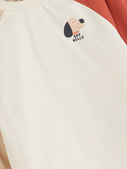 Bask?l? Erkek Bebek Sweatshirt ve E?ofman Alt 2li