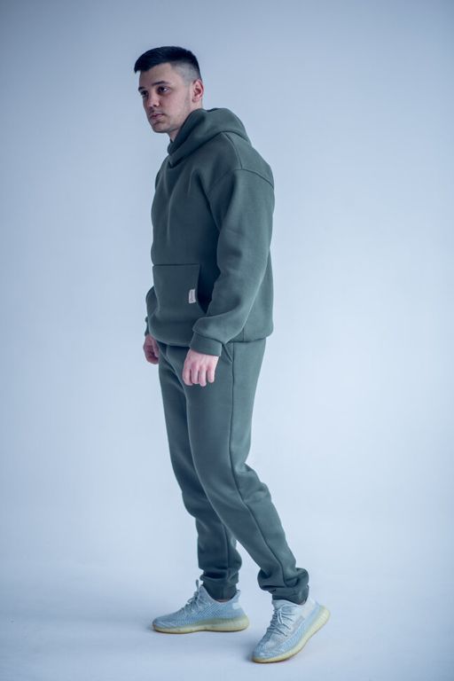 Костюм утепленный футер 3-нитка начес , хаки 265 - Knitka wear фото 6