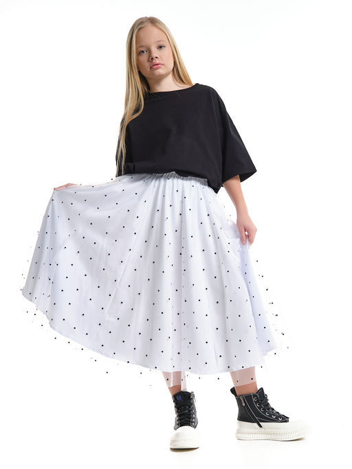 Юбка пачка длинная из фатина 22-7608 черный/зол. звезды - Mini maxi фото 6