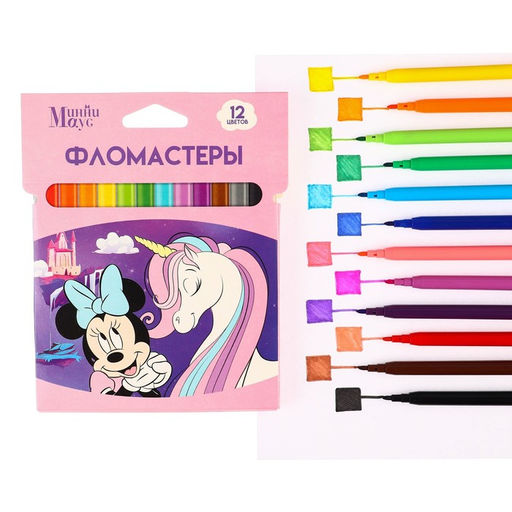 Фломастеры Минни и Единорог, 12 цветов, вентилируемый колпачок - Disney фото 7