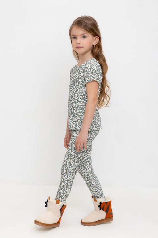 КР 400585/весенний зеленый,винтажные цветы к531 бриджи для дев - Crockid фото 3