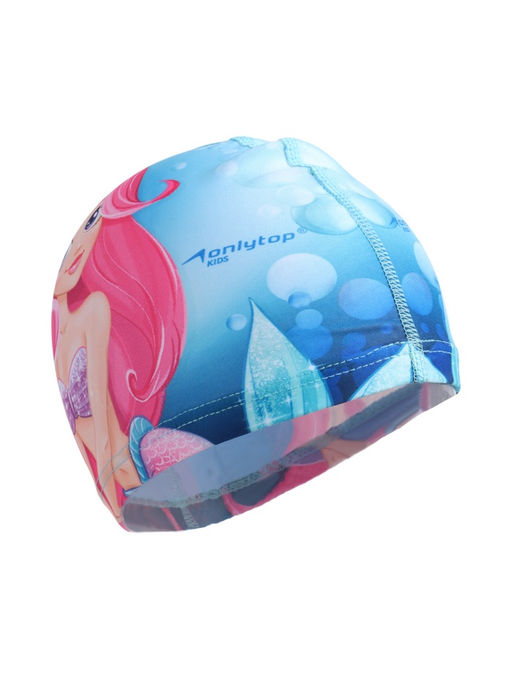 Шапочка для плавания ONLYTOP Swim «Русалка», детская, тканевая, обхват 46-52 см