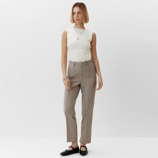 Брюки женские зауженные MINAKU: Casual Collection, бежевые, размер 44