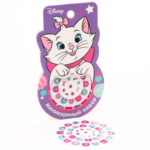 Цена за 2 шт. Наклейки для ногтей детские, Кошечка Мари