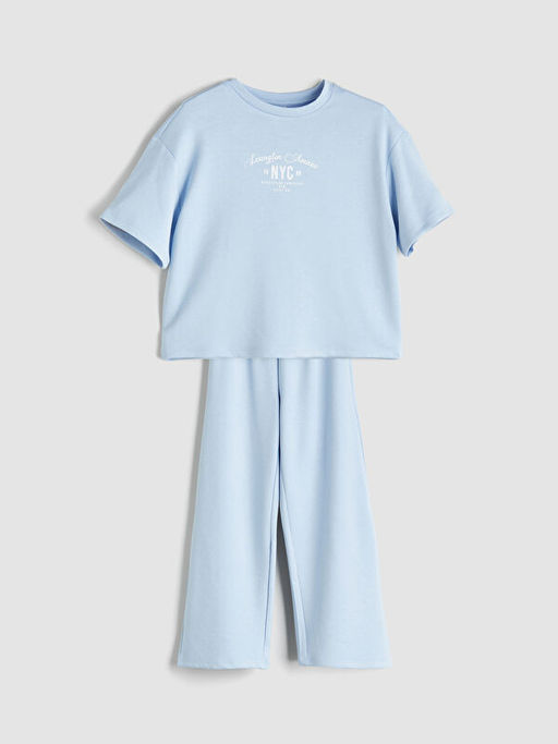 Bisiklet Yaka K?z ?ocuk Ti??rt ve Pantolon