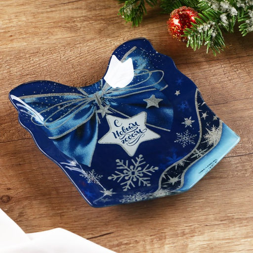 Тарелки в форме подарка Снежинки, 15.1 х 17.3 см - Дорого внимание фото 2