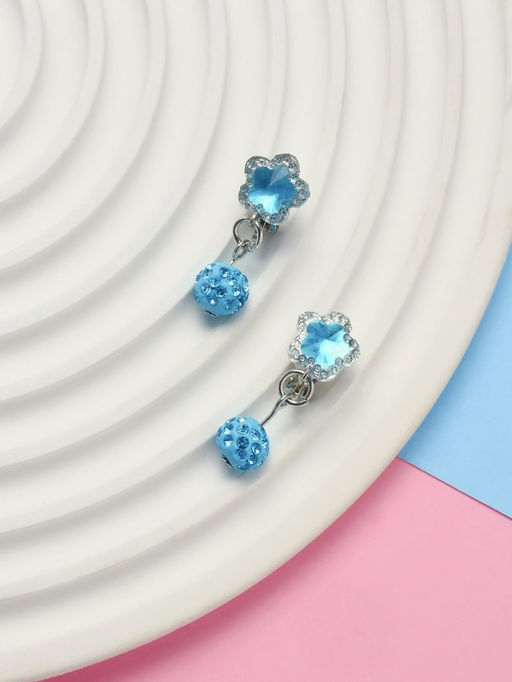 Цена за 2 шт. Серьги клипсы детские «Выбражулька. Шамбала и звездой кристалл», голубые