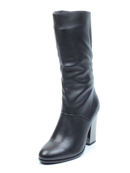 04-YF189-010M BLACK Полусапоги зимние женские (натуральная кожа, натуральный мех (еврозима))