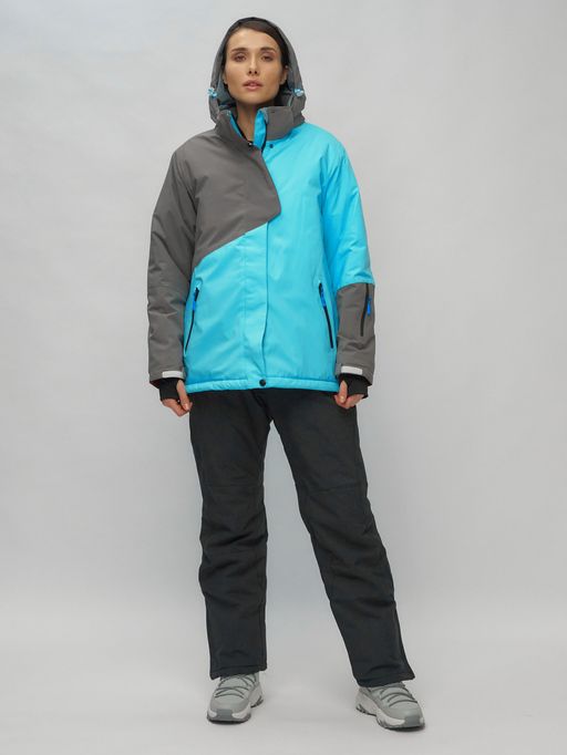 Горнолыжный костюм женский большого размера голубого цвета 02278Gl - Chunmai фото 8