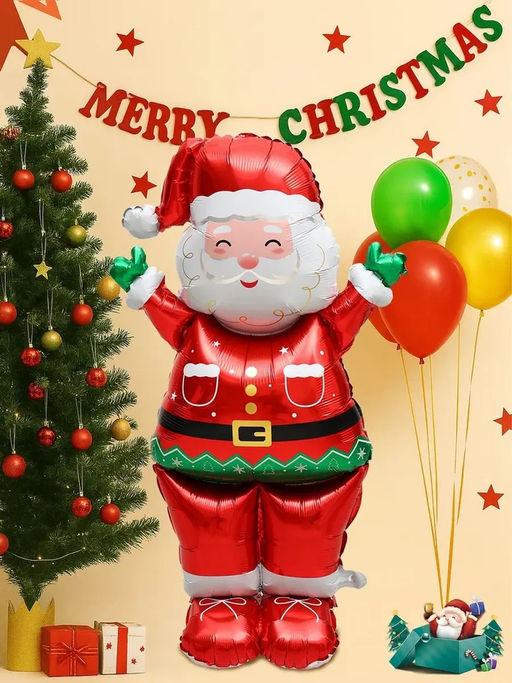Большой надувной дед мороз,для украшения Рождественской вечеринки, шары воздушные,96*52cm,1 шт - Aopen фото 3