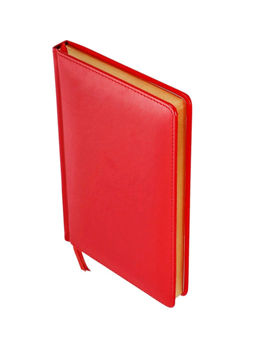 Ежедневник НЕдатированный А5, 136 листов в линейку, кожзам Небраска, золотой срез, красный - Calligrata фото 2