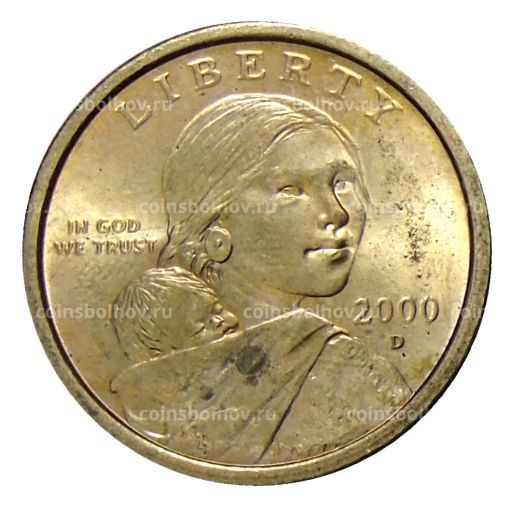 1 доллар 2000 года D США Сакагавея  Парящий Орел