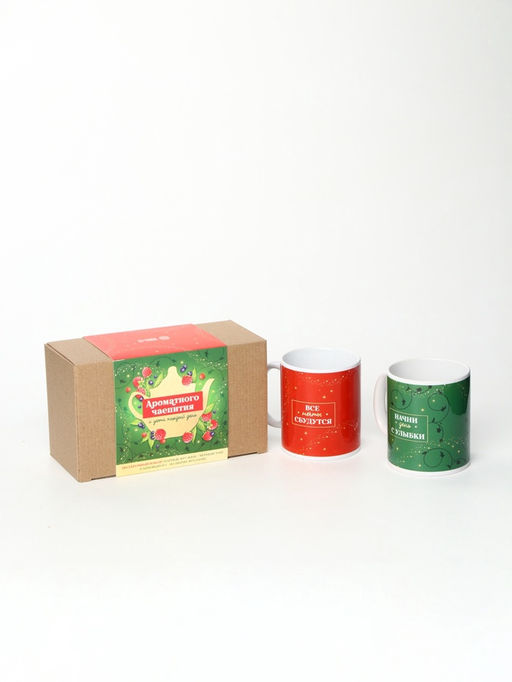 Подарочный набор «Ароматного чаепития», чай 2 шт. × 50 г, кружка 2 шт.