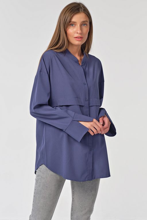 Рубашка плотная на пуговицах бежевая - Fly фото 7