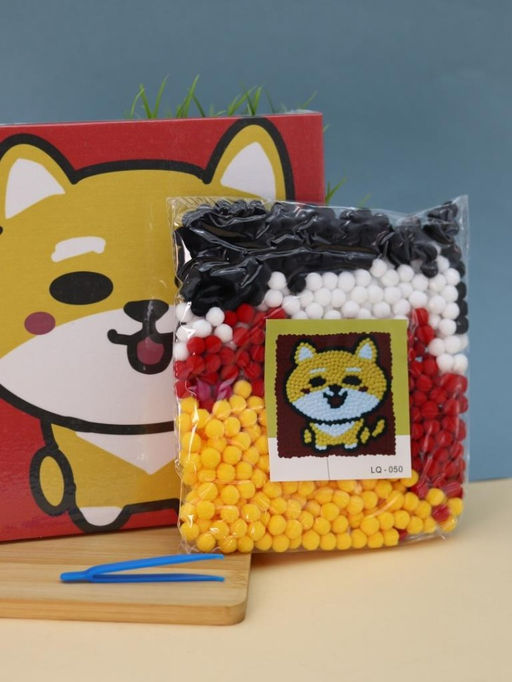 Картина из помпонов на подрамнике Draw Me! Cheerful fox, (20 х 20 см)