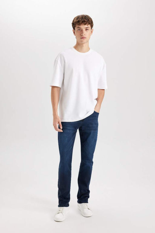 Джинсовые брюки Sergio Regular Fit Normal Mold с нормальной талией и зауженными штанинами - Defacto фото 4