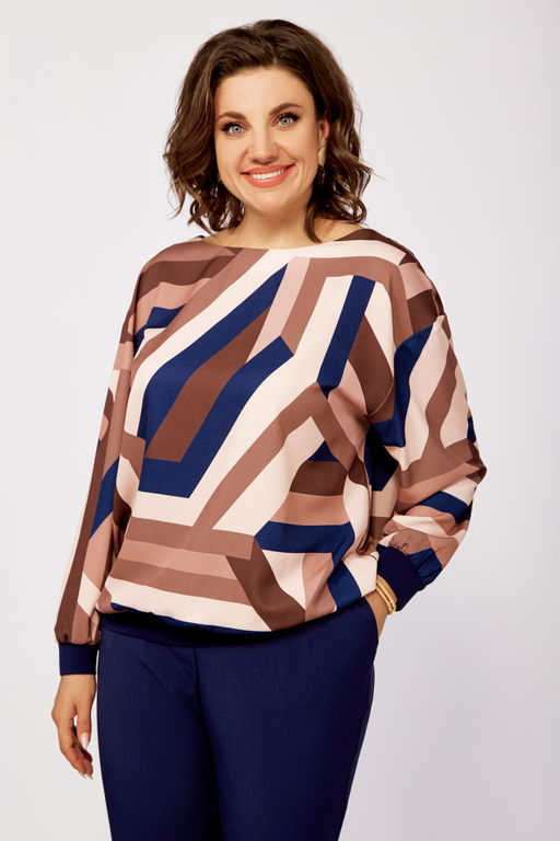 Блуза Swallow 803.2 черный+серебряный узор фото 704