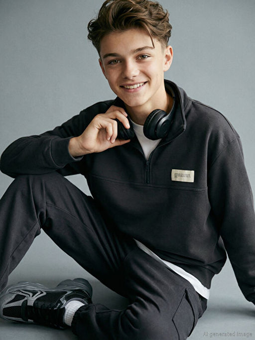 Dik Yaka Erkek ?ocuk Sweatshirt