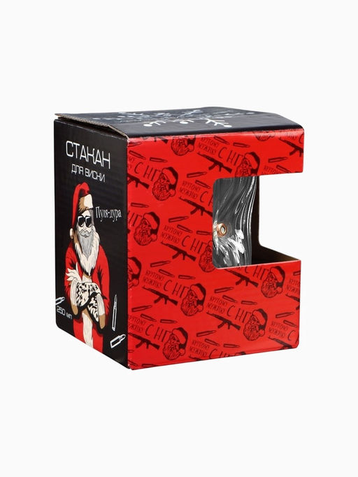 Стакан гранёный с пулей Новый год, 250 мл