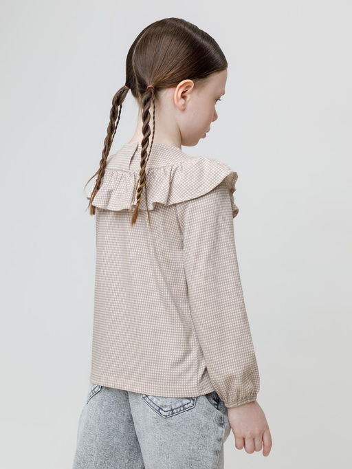 КР 302177/бежевый,гусиная лапка к625 блузка для дев