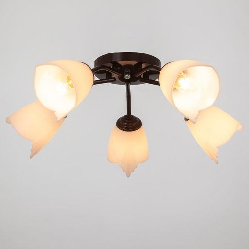 Люстра «Оникс» BayerLux 5×15 Вт E27, коричневый, 52×52×15 см