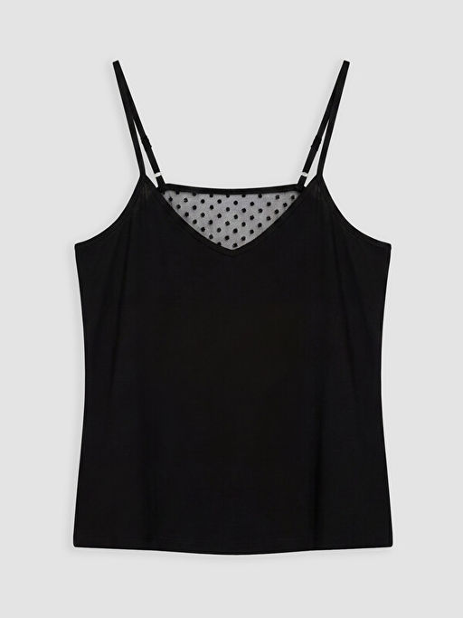 Puantiyeli ?p Ask?l? Kad?n ?ortlu Pijama Tak?m?