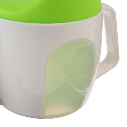 Тренировочный Поильник - чашечка 2в1, 150 мл., твердый носик, цвет зеленый - Крошка я фото 3