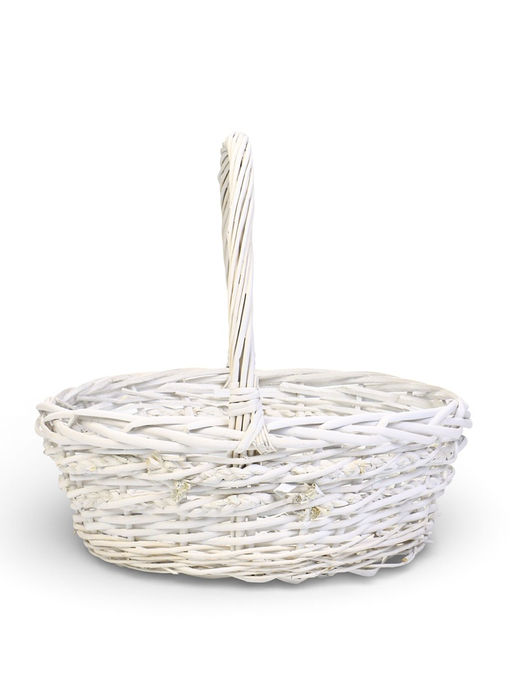 Корзина плетёная для хранения Vara, с ручкой, белая, набор 3 шт.